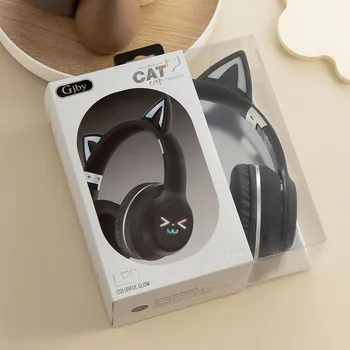 Giby Catear LED Light Wireless Headphones (CA-042) Ασύρματα Ακουστικά Bluetooth Μάυρα
